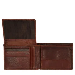 Manfield Cognac portemonnee met krokodillenprint^ Portemonnees