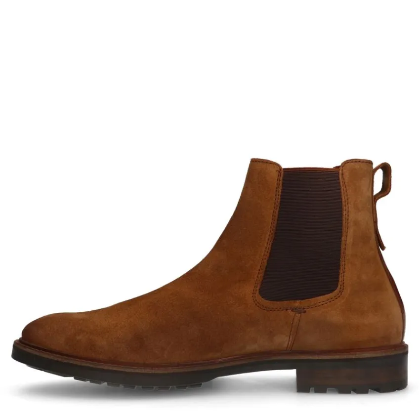 Van Lier Cognac suède chelsea boots^Heren Boots