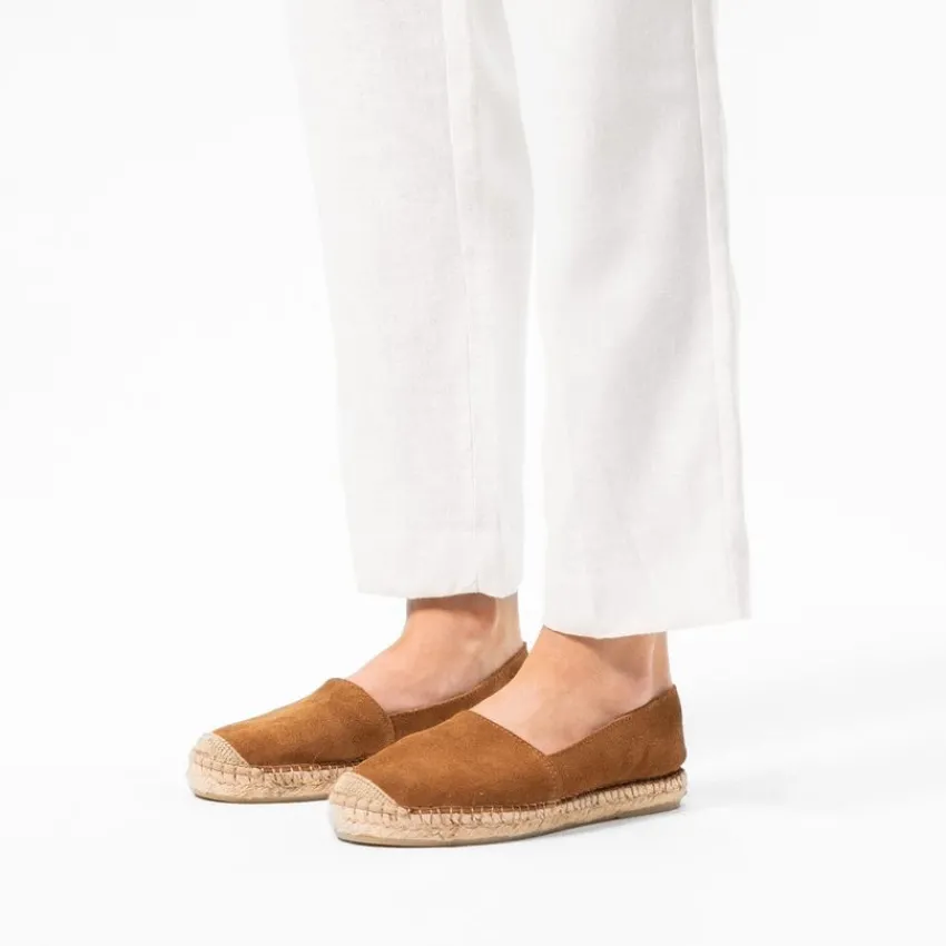 Manfield Cognac suède espadrilles^DAMES Espadrilles