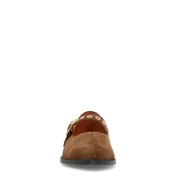 Manfield Cognac suède loafers^DAMES Loafers