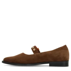 Manfield Cognac suède loafers^DAMES Loafers