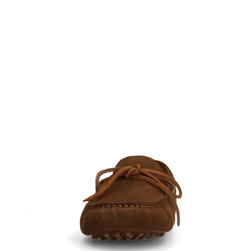Manfield Cognac suède loafers^Heren Loafers