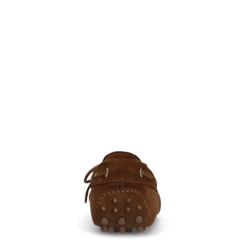 Manfield Cognac suède loafers^Heren Loafers