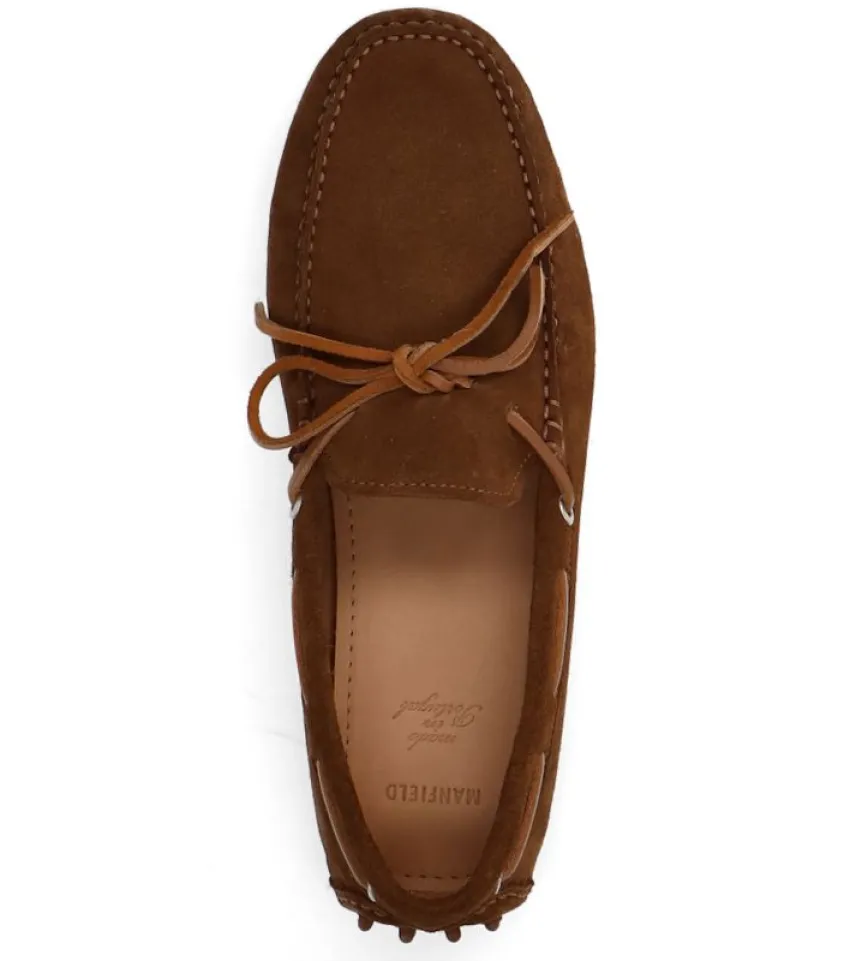 Manfield Cognac suède loafers^Heren Loafers