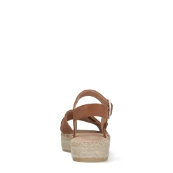 Manfield Cognac suède sandalen^DAMES Espadrilles|Sandalen