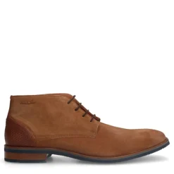 Van Lier Cognac suède veterboots^Heren Boots