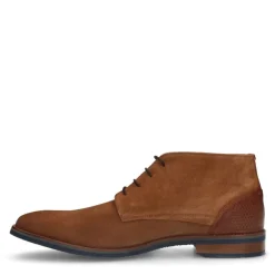 Van Lier Cognac suède veterboots^Heren Boots