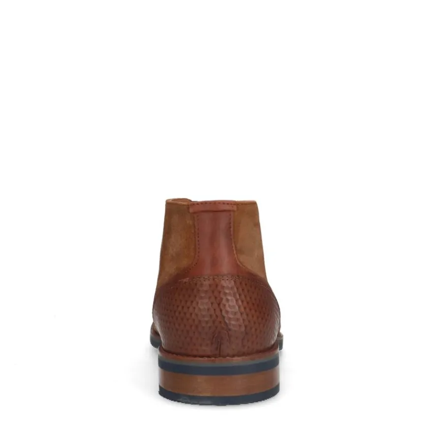 Van Lier Cognac suède veterboots^Heren Boots