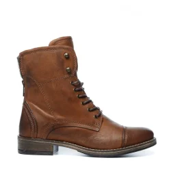 Manfield Cognac veterlaarsjes^DAMES Enkellaarsjes