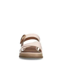 No Stress Créme witte leren plateau sandalen met gesp^DAMES Sandalen