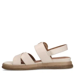 No Stress Créme witte leren plateau sandalen met gesp^DAMES Sandalen