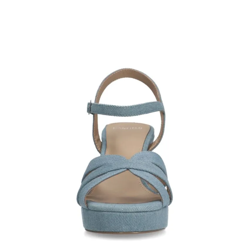 Manfield Denim sandalen met hak^DAMES Sandalen