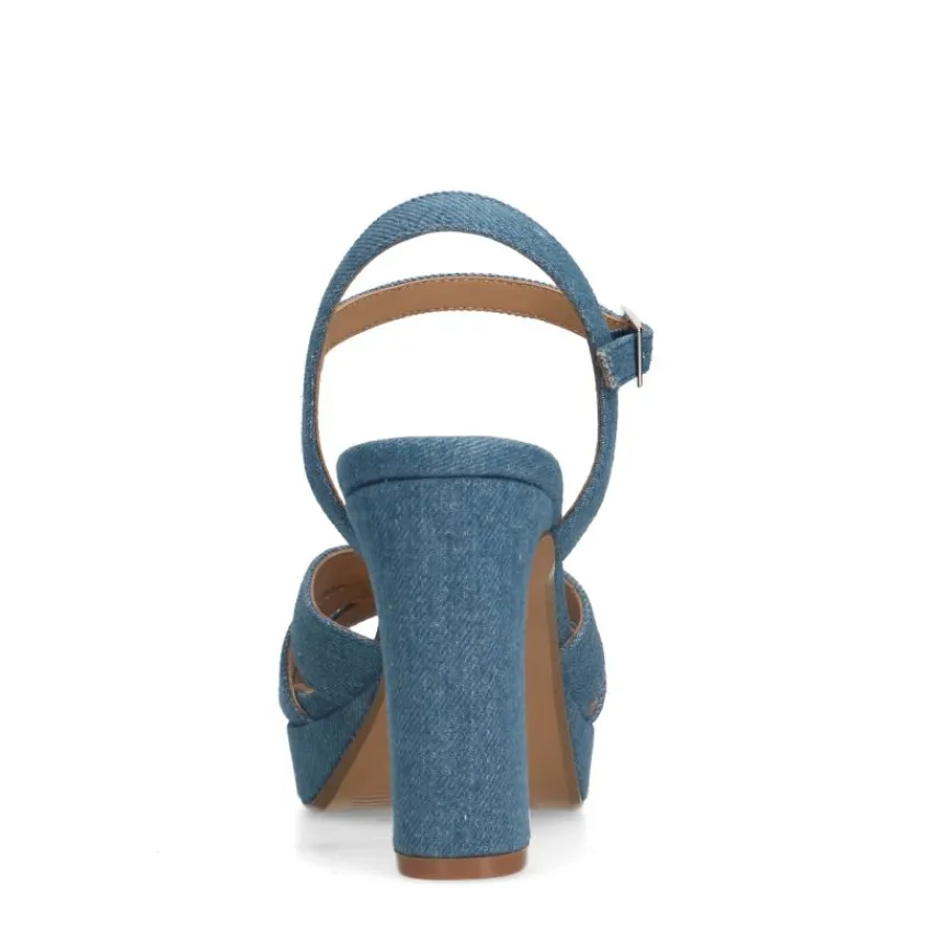 Manfield Denim sandalen met hak^DAMES Sandalen