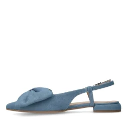 Manfield Denim slingbacks met strik^DAMES Pumps|Loafers