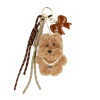 Manfield Dog bag charm met bruine korten^ Bag Charms