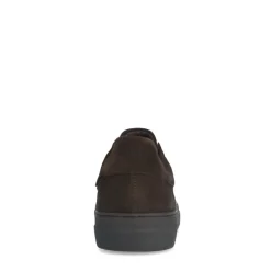 Manfield Donker bruine suède sneakers^Heren Sneakers