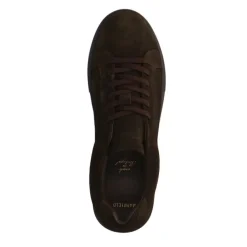 Manfield Donker bruine suède sneakers^Heren Sneakers