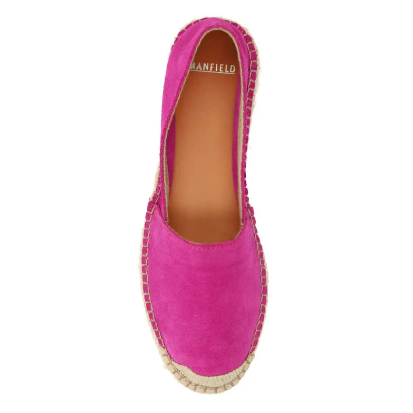 Manfield Donker roze suède espadrilles^DAMES Espadrilles