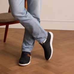 No Stress Donkerblauwe lage sneakers^Heren Sneakers