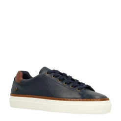 No Stress Donkerblauwe leren sneakers^Heren Sneakers