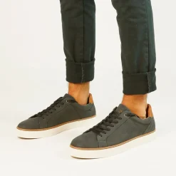 No Stress Donkerblauwe nubuck sneakers^Heren Sneakers