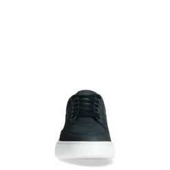 Manfield Donkerblauwe nubuck sneakers^Heren Sneakers
