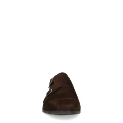 Manfield Donkerbruine gespschoenen van suède^Heren Gespschoenen