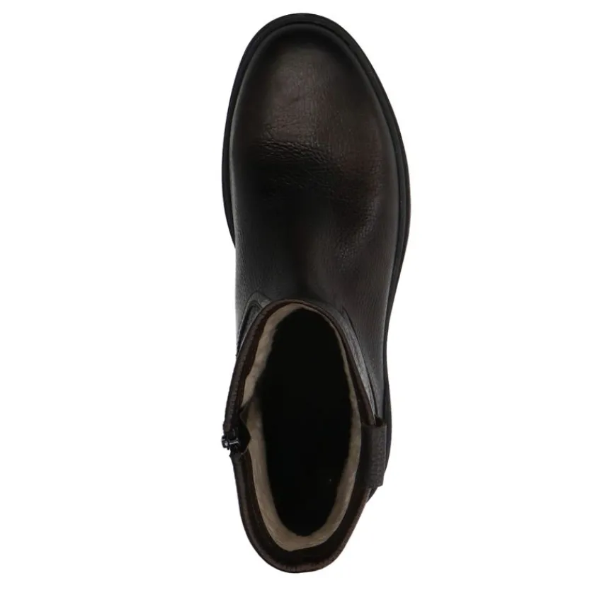 Manfield Donkerbruine leren boots^Heren Boots