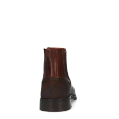 Manfield Donkerbruine leren chelsea boots^Heren Boots