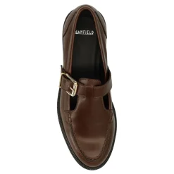 Manfield Donkerbruine leren loafers^DAMES Loafers