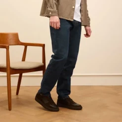 Manfield Donkerbruine leren sneakers met suède details^Heren Sneakers