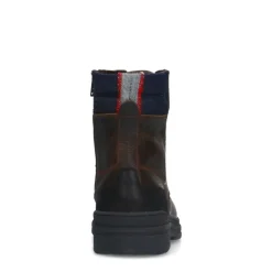 Manfield Donkerbruine leren veterboots^Heren Boots