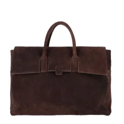 Manfield Donkerbruine suède weekendtas^Heren Heren Tassen|Weekendtassen