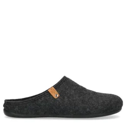 Manfield Donkergrijze pantoffels^Heren Pantoffels