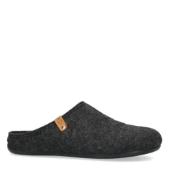 Manfield Donkergrijze pantoffels^Heren Pantoffels