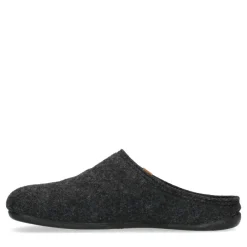 Manfield Donkergrijze pantoffels^Heren Pantoffels