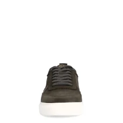 Manfield Donkergroene suède sneakers^Heren Sneakers