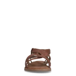 Manfield Gevlochten cognac sandalen^DAMES Sandalen