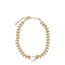 Manfield Gouden armband met hartjes detail^ Sieraden