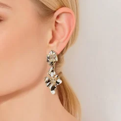 Manfield Gouden bloemen oorbellen^ Sieraden