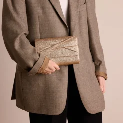 Manfield Gouden glitter clutch^ Clutches