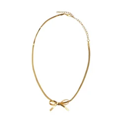 Manfield Gouden ketting met strik detail^ Sieraden