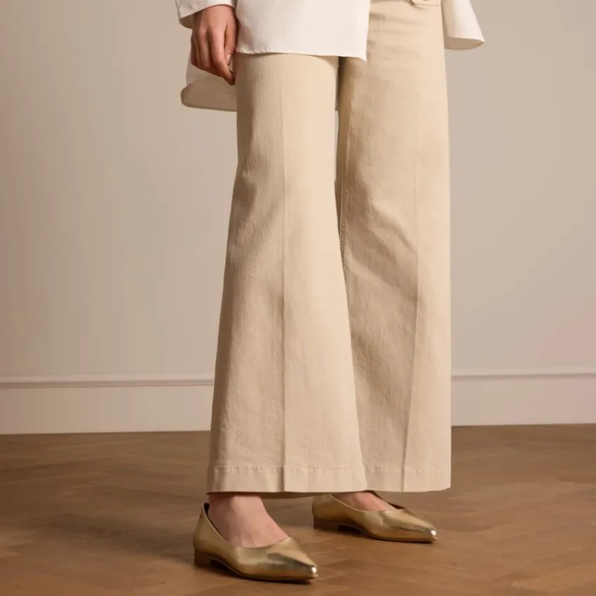 No Stress Gouden leren ballerina's^DAMES Loafers