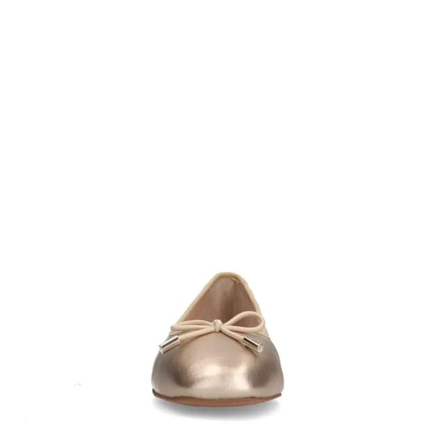 Manfield Gouden leren ballerina's^DAMES Loafers