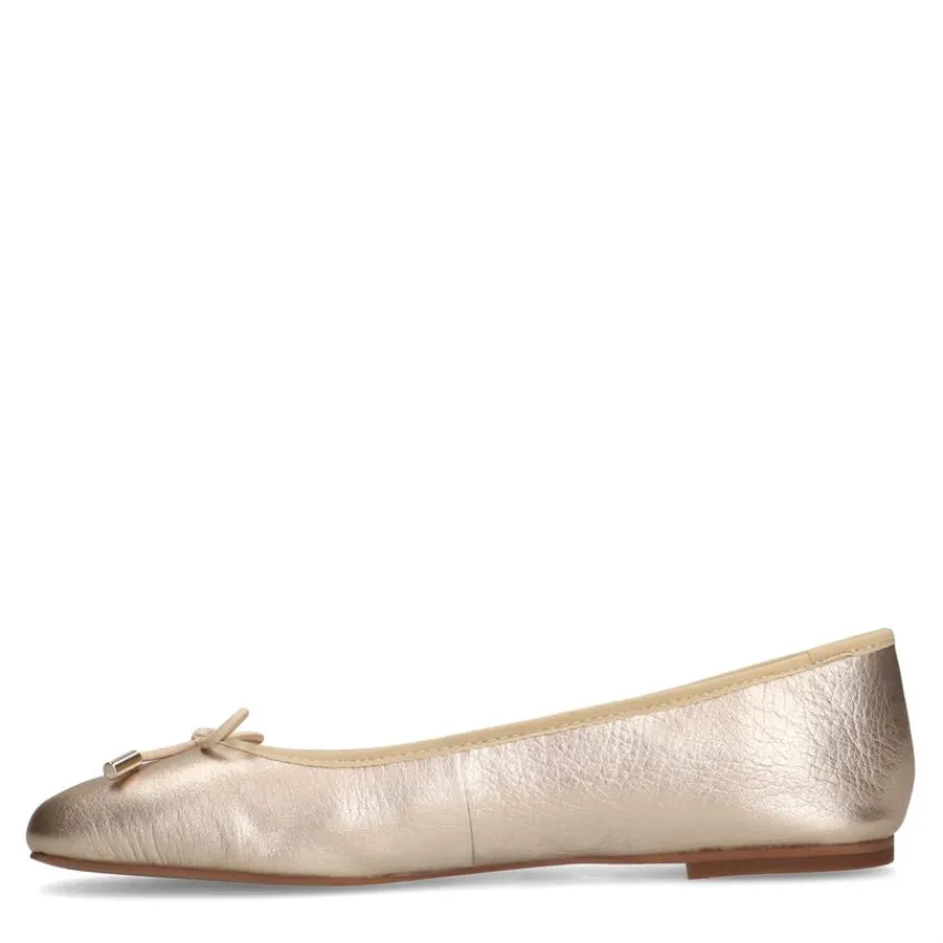 Manfield Gouden leren ballerina's^DAMES Loafers