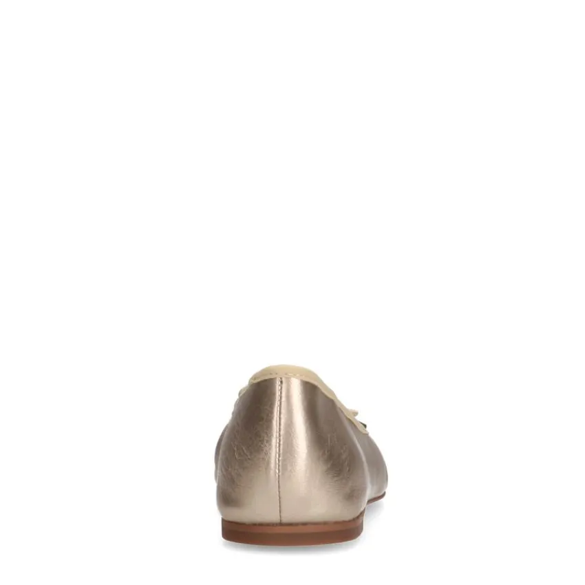 Manfield Gouden leren ballerina's^DAMES Loafers