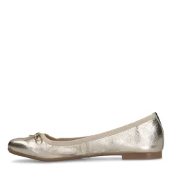 Manfield Gouden leren ballerina's^DAMES Loafers