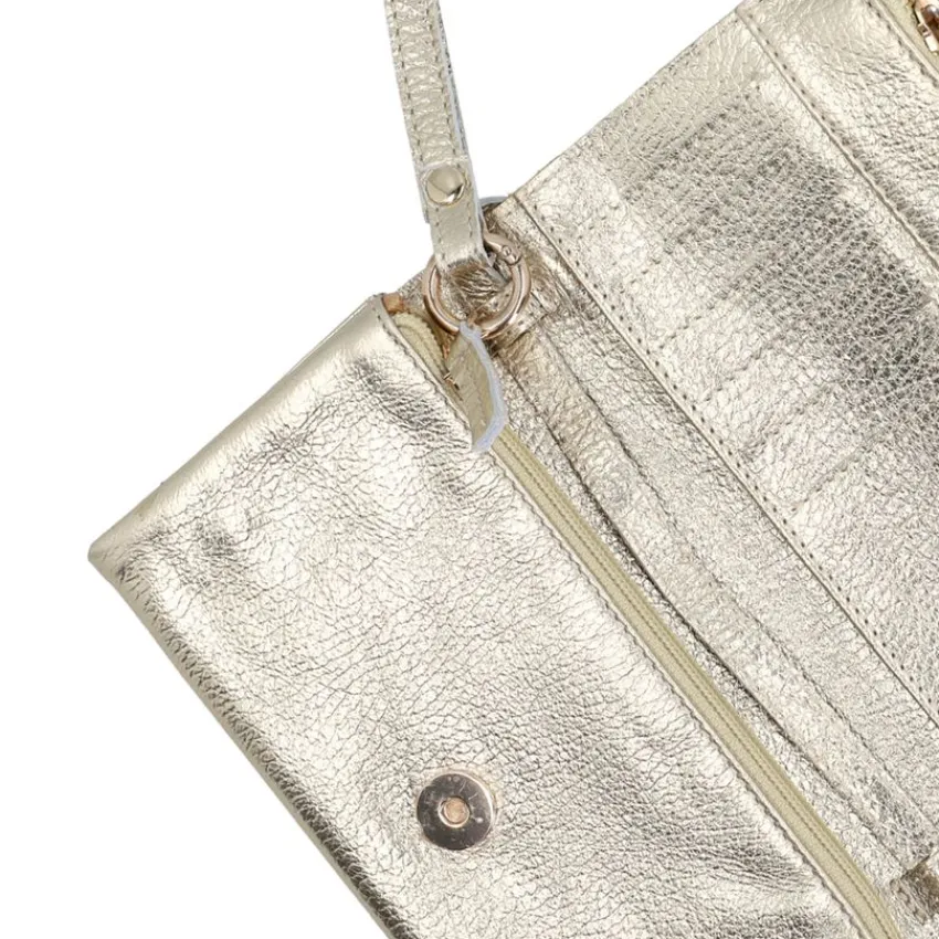 Manfield Gouden leren clutch^ Clutches