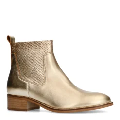 Manfield Gouden leren cowboylaarsjes^DAMES Enkellaarsjes
