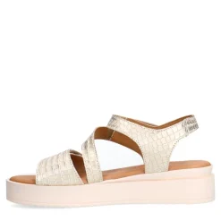 No Stress Gouden leren croco sandalen^DAMES Sandalen